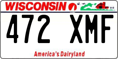 WI license plate 472XMF