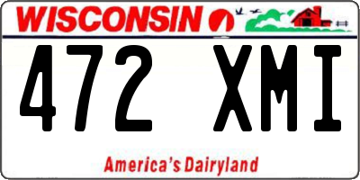 WI license plate 472XMI