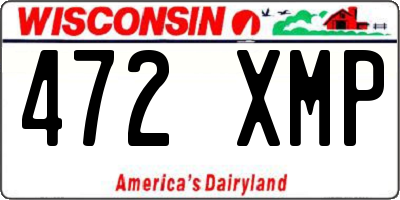 WI license plate 472XMP