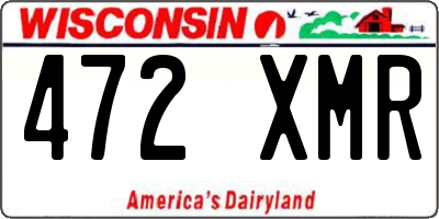 WI license plate 472XMR