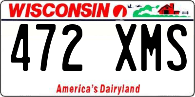 WI license plate 472XMS