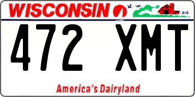 WI license plate 472XMT
