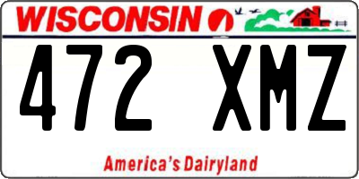 WI license plate 472XMZ