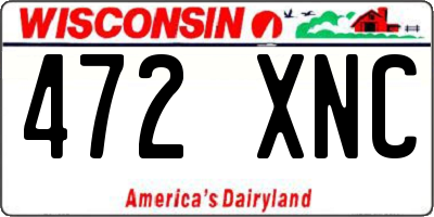 WI license plate 472XNC