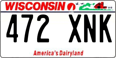 WI license plate 472XNK
