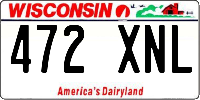 WI license plate 472XNL