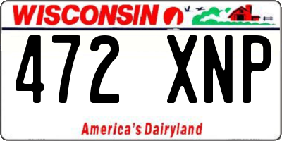 WI license plate 472XNP