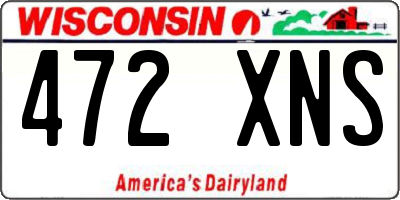 WI license plate 472XNS