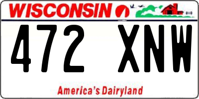 WI license plate 472XNW