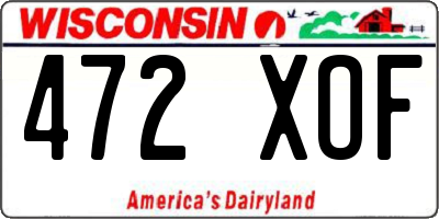 WI license plate 472XOF