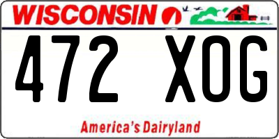 WI license plate 472XOG