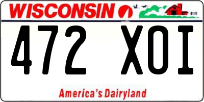 WI license plate 472XOI