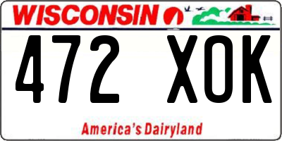 WI license plate 472XOK
