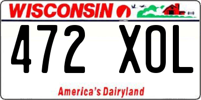 WI license plate 472XOL