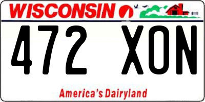 WI license plate 472XON