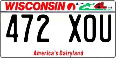 WI license plate 472XOU