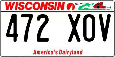 WI license plate 472XOV