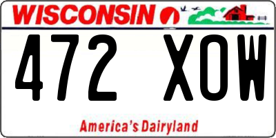 WI license plate 472XOW