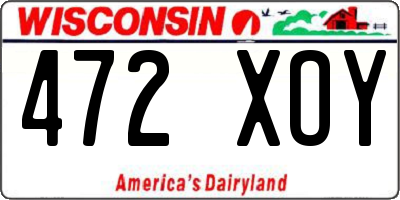 WI license plate 472XOY