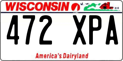 WI license plate 472XPA