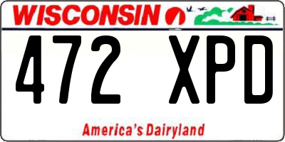 WI license plate 472XPD