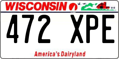 WI license plate 472XPE