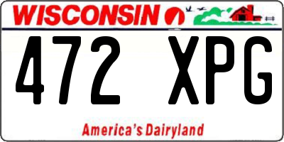 WI license plate 472XPG
