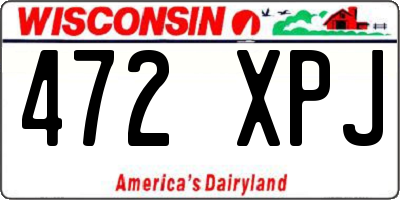 WI license plate 472XPJ