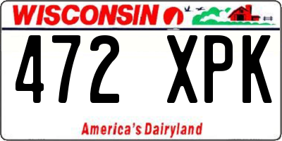 WI license plate 472XPK