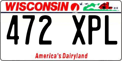 WI license plate 472XPL