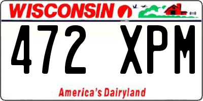 WI license plate 472XPM