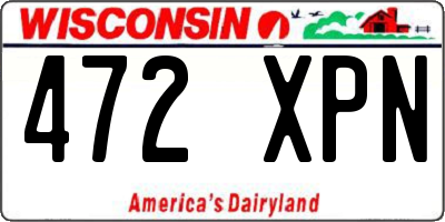 WI license plate 472XPN