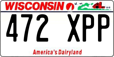 WI license plate 472XPP