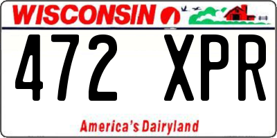 WI license plate 472XPR