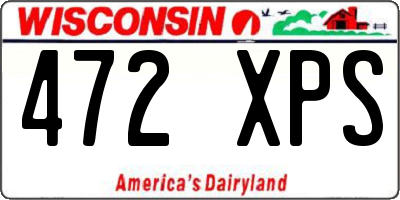 WI license plate 472XPS