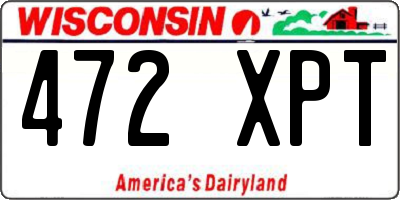 WI license plate 472XPT