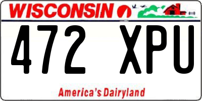 WI license plate 472XPU