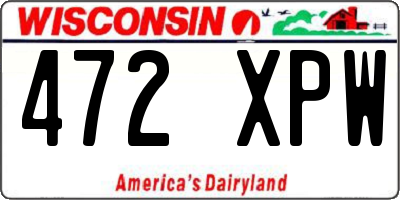 WI license plate 472XPW