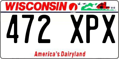 WI license plate 472XPX