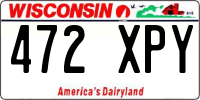 WI license plate 472XPY