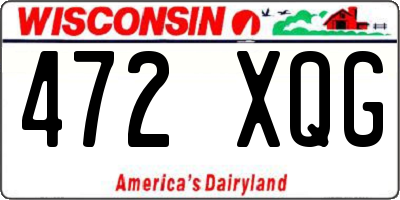 WI license plate 472XQG