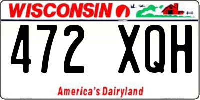 WI license plate 472XQH