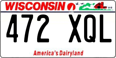 WI license plate 472XQL