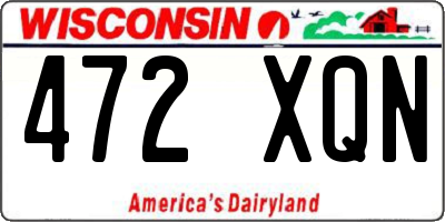 WI license plate 472XQN