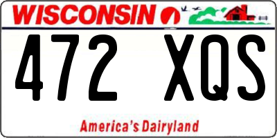 WI license plate 472XQS