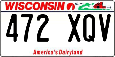 WI license plate 472XQV