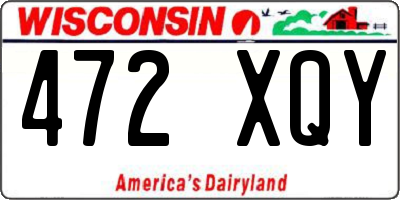 WI license plate 472XQY