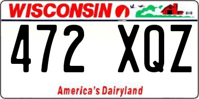 WI license plate 472XQZ