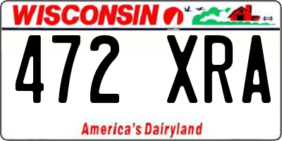 WI license plate 472XRA