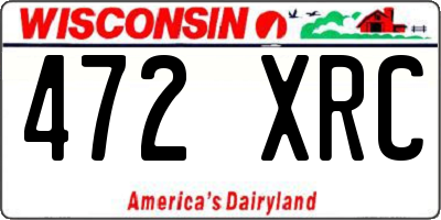 WI license plate 472XRC